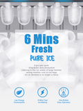 Ice Maker Countertop, 28 lbs. Ice in 24 Hrs, 9 Ice Cubes Ready in 5 Minutes, Portable Ice Maker Machine 2L with LED Display Perfect for Parties Mixed Drinks, Ice Scoop and Basket (Mint Green)